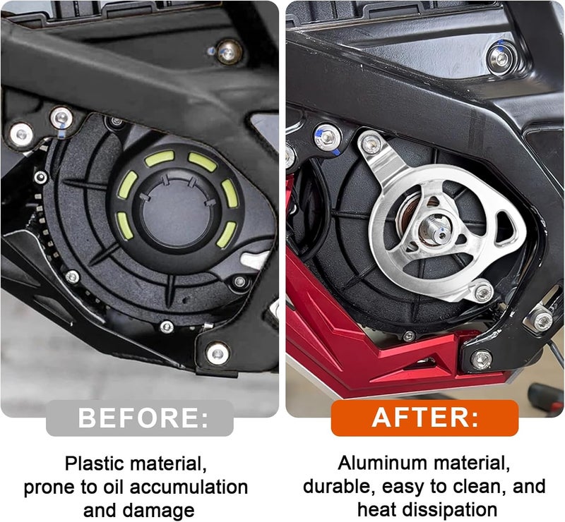 psler Engine Cover Case Saver for Sur Ron, Pulley Cover CNC Body Cover Engine Guard Protector for Sur‑Ron Light Bee X/S/L1E Segway X260 X160 Electric Dirt Bike EBike (Silver) - Image 2